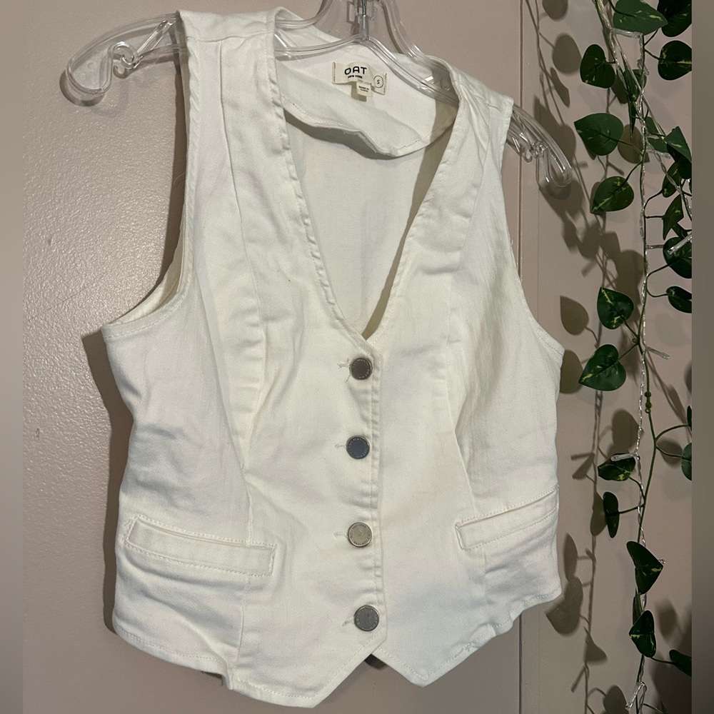 Oat New York White Denim Vest